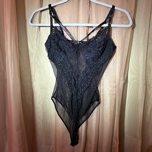 Fashion Nova Black Mesh Teddy